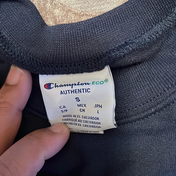 Champion Eco Crewneck Sweatshirt Black Size S - Picture 11 of 12